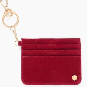 NWT Chico's Card Case in Red Suede